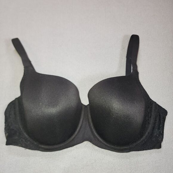 Secret Treasures Bra Black ST114 42D Lace‎ Detail Tshirt Style Multiway Straps - Picture 1 of 5